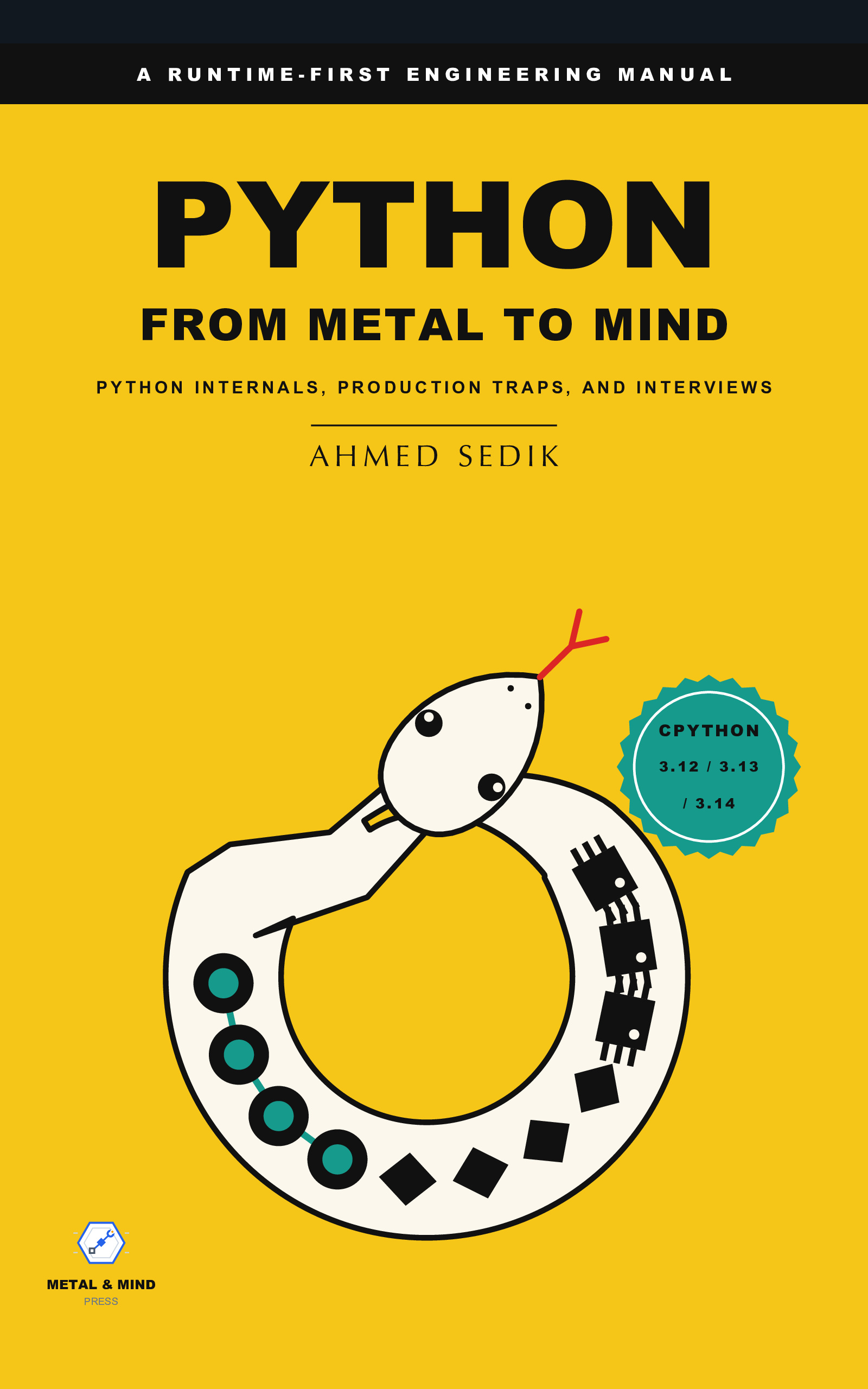 Book cover for Python: From Metal to Mind by Ahmed Sedik